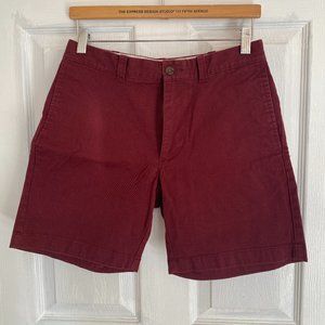 J. Crew Factory 7" flex khaki shorts , 29 waist, Maroon Color